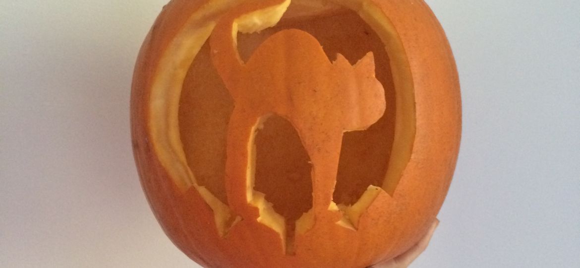 Insegna Metallica Personalizzata Per Halloween - Zucca E Gatto Nero, Decorazione Da Parete