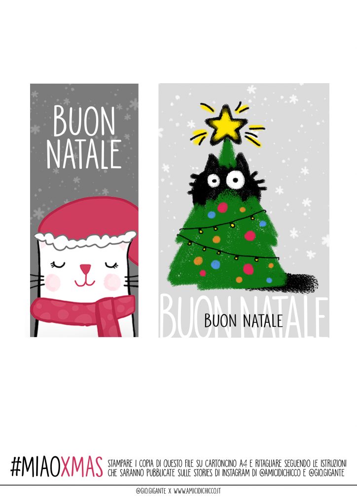 biglietto auguri natale gatto